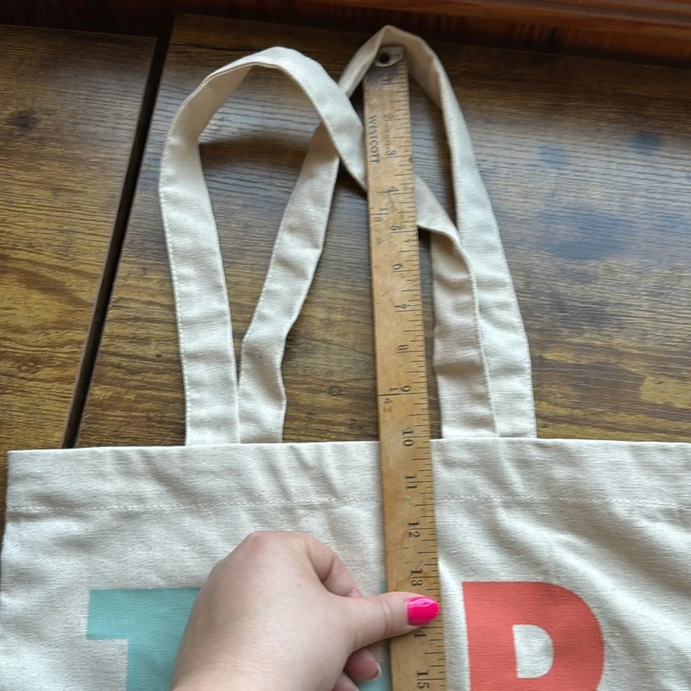 Tan Canvas Tote Bag with Colorful 'THRIVE' Print